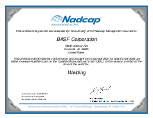 Thumbnail for: Nadcap Cert BASF 10449207962 exp31 MAY24